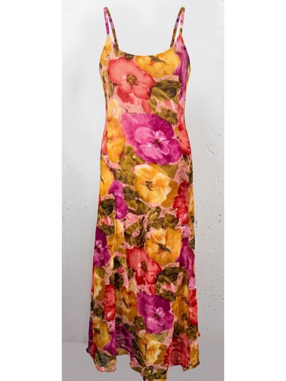Bila Women’s Size Small Pink Floral Watercolor Lined Dress